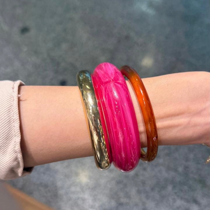 PINK&GOLD BULKY BANGELS