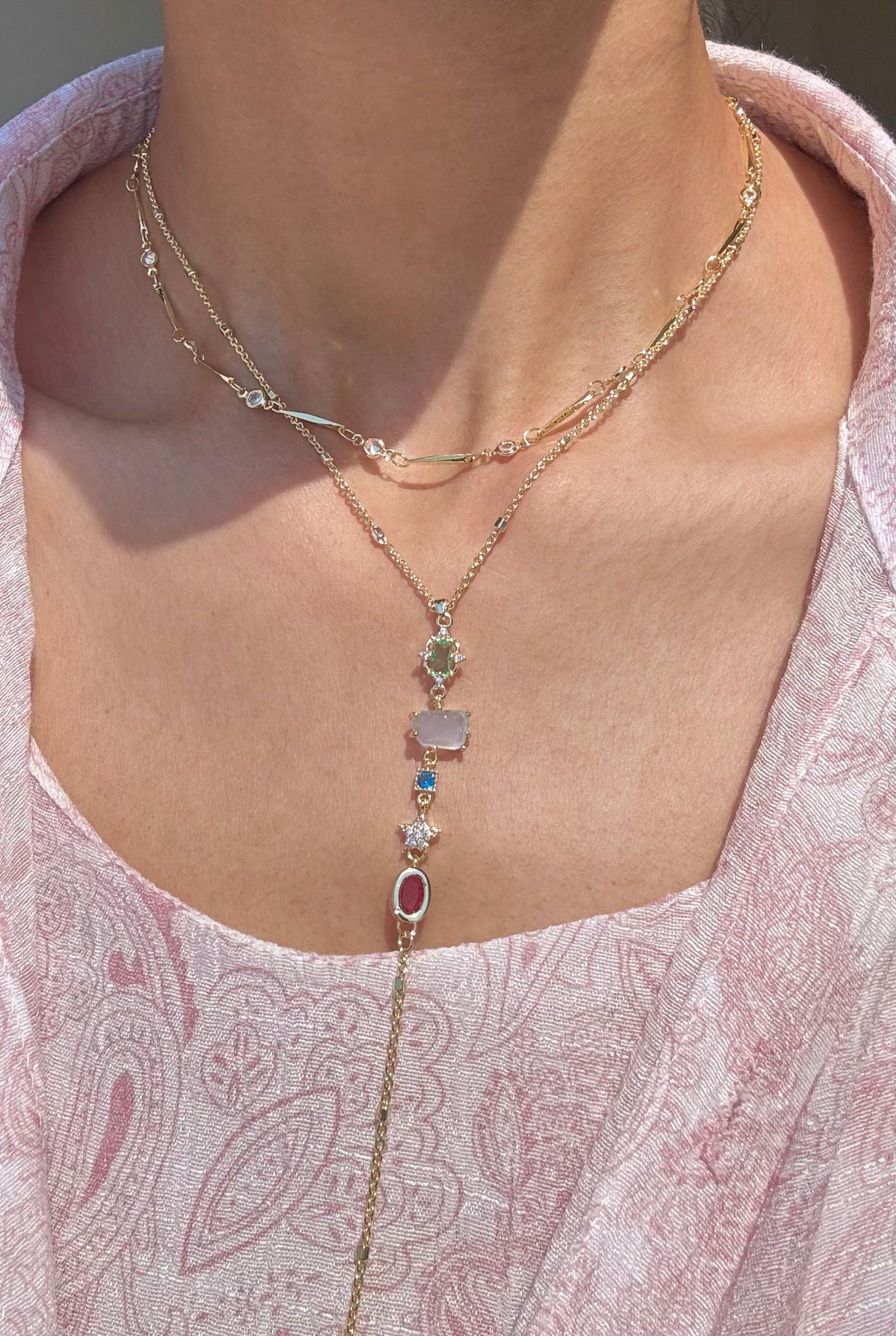 Colorful drop necklace