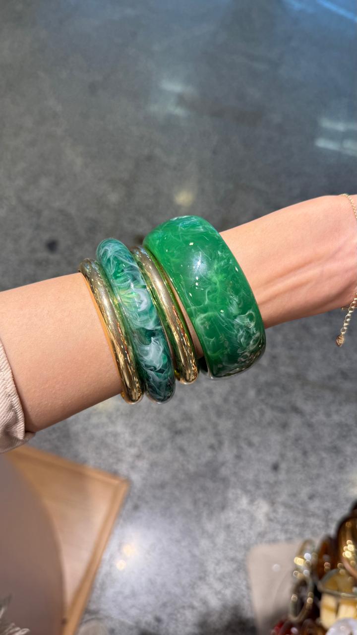 GREEN BULKY BANGELS