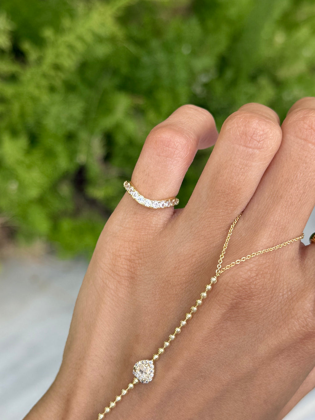 Diamond Curve pinky ring