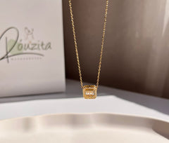 Square diamond necklace