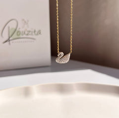 Diamond swan necklace