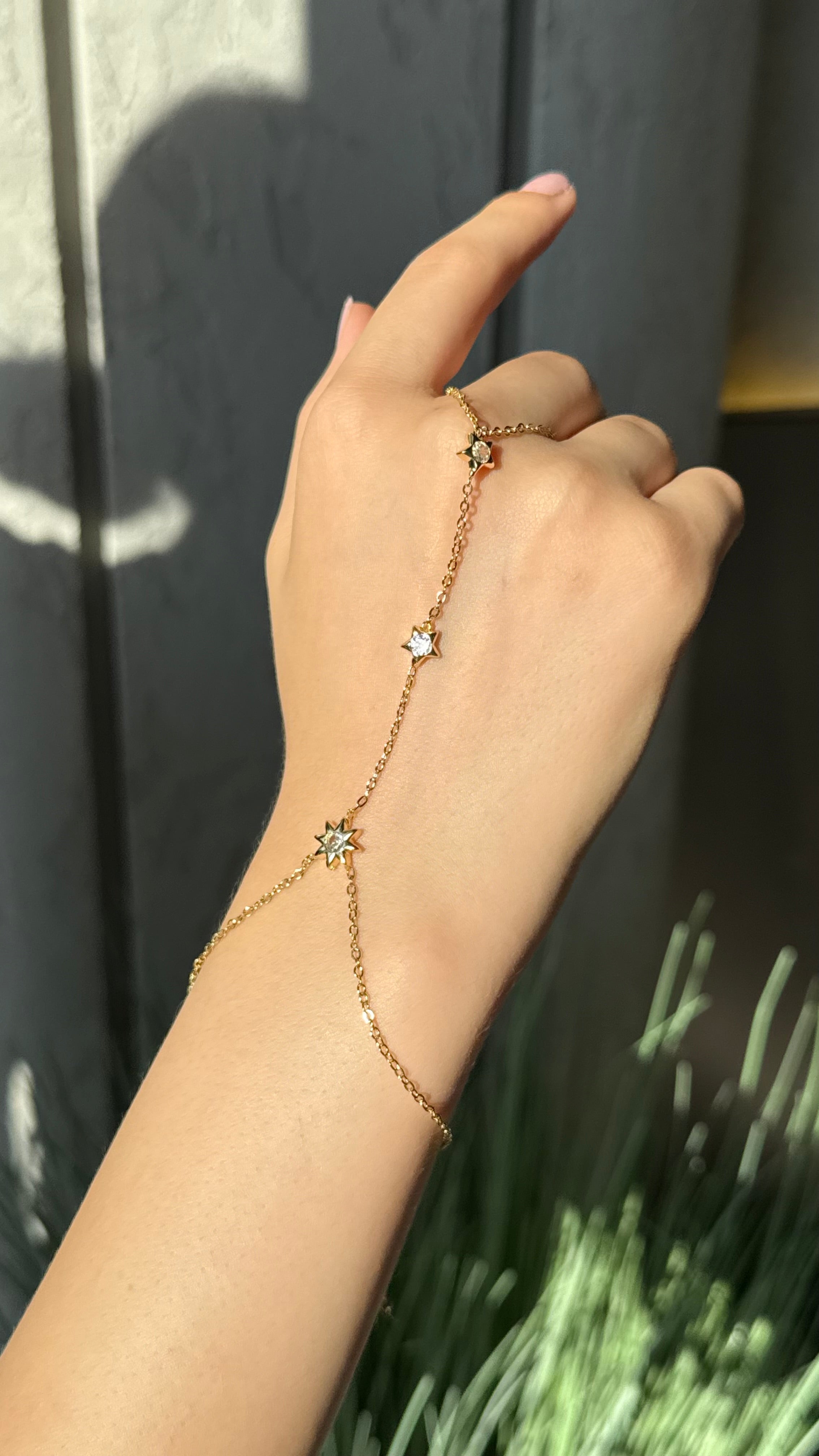 Diamond star hand chain