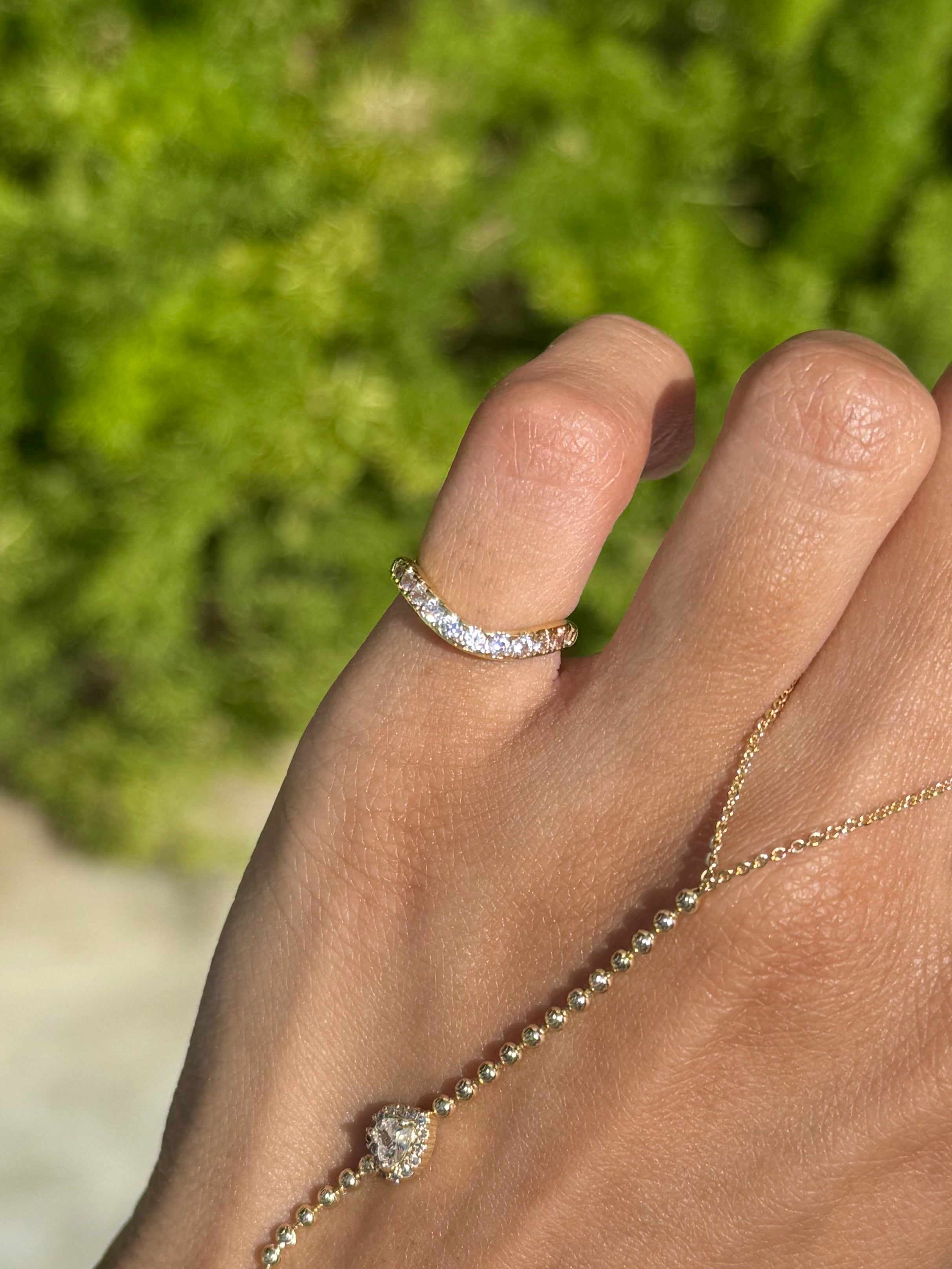Diamond Curve pinky ring