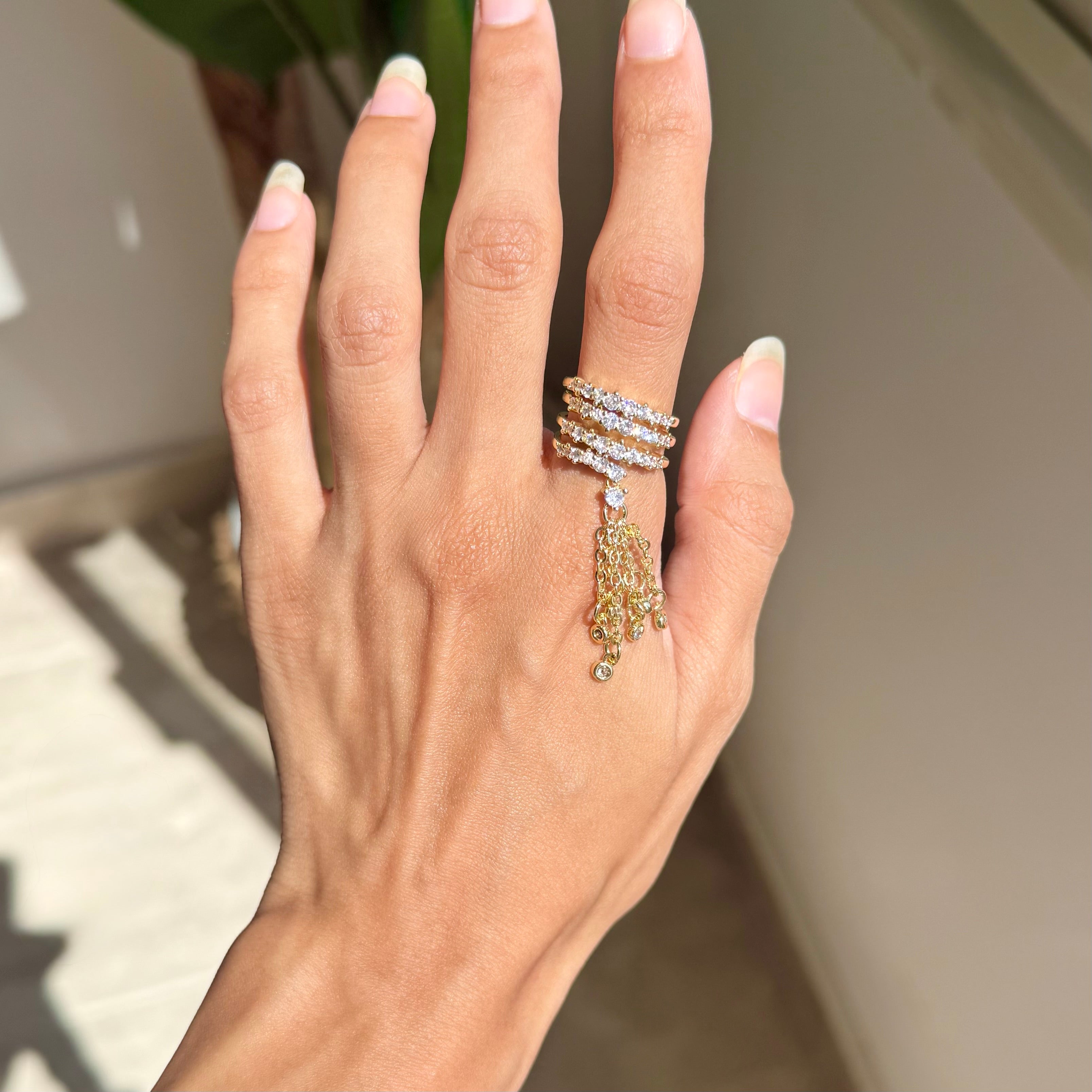 Layered diamond ring