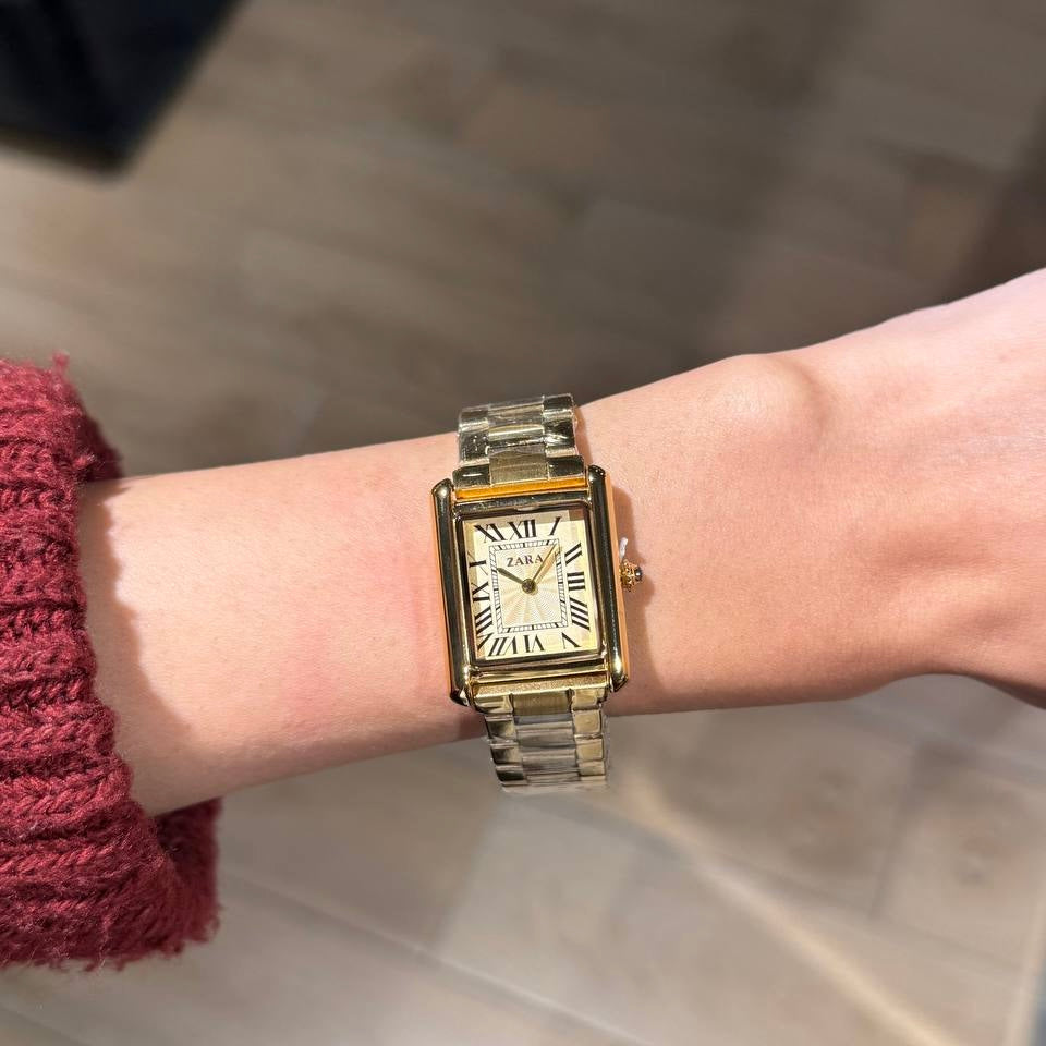 Gold square ZARA watch