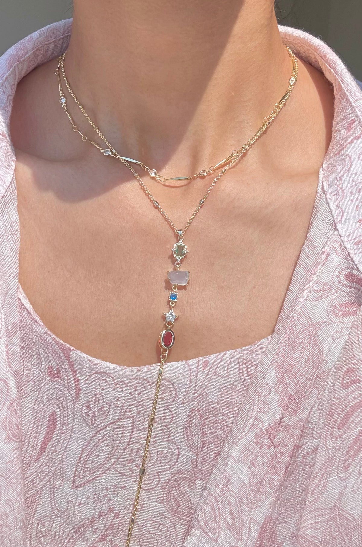 Colorful drop necklace