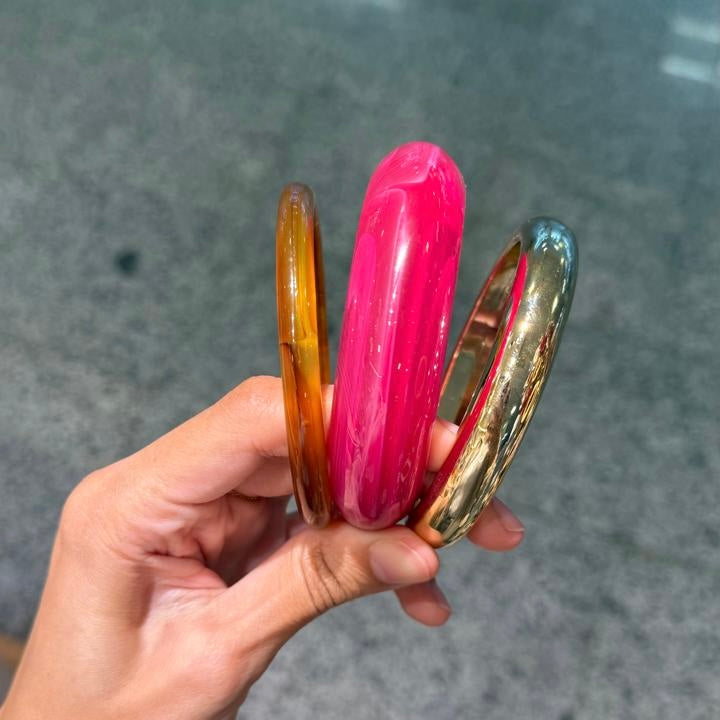 PINK&GOLD BULKY BANGELS
