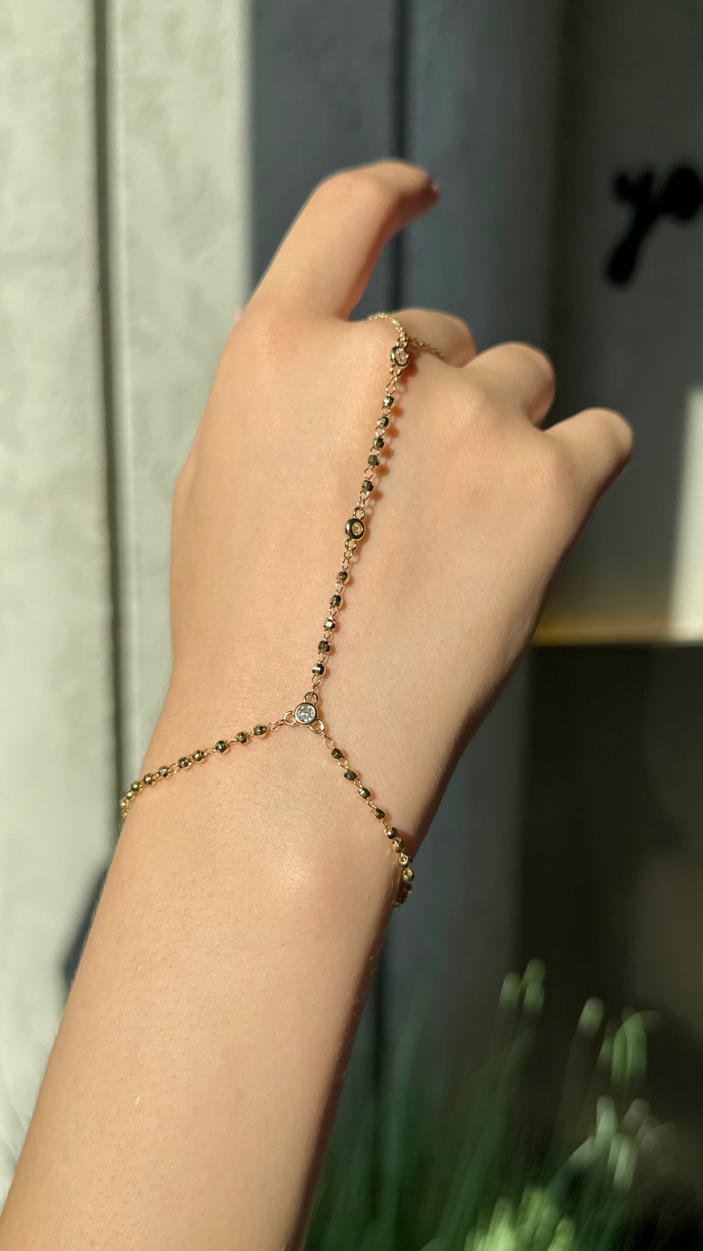 Gold hand chain
