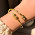 Diamond line arrow bangle