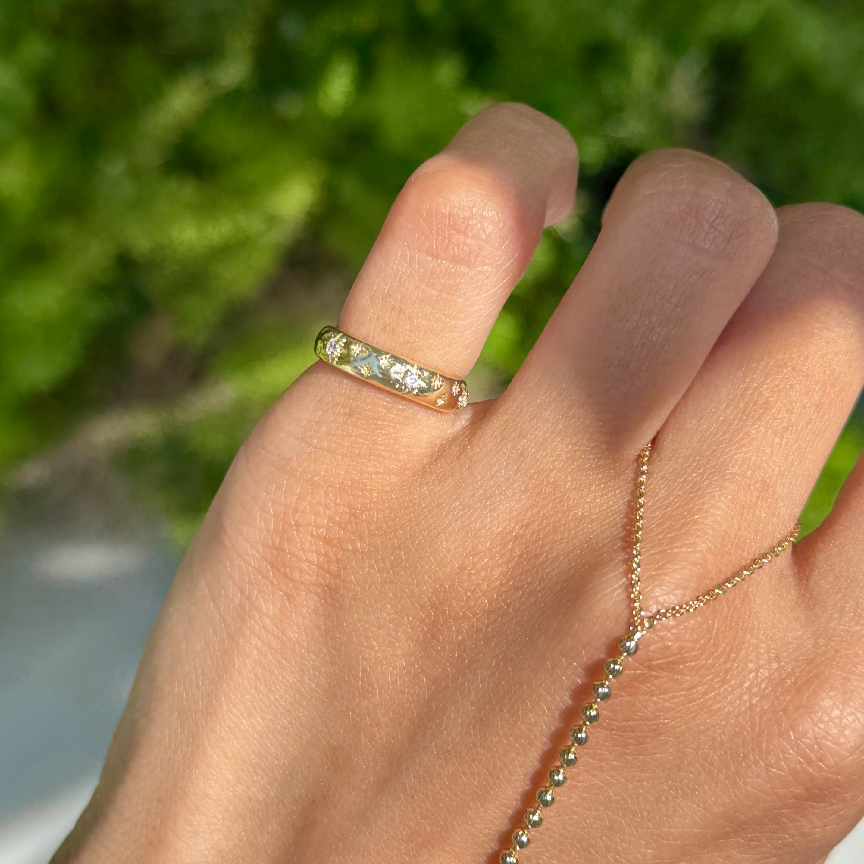 Small diamond pinky ring
