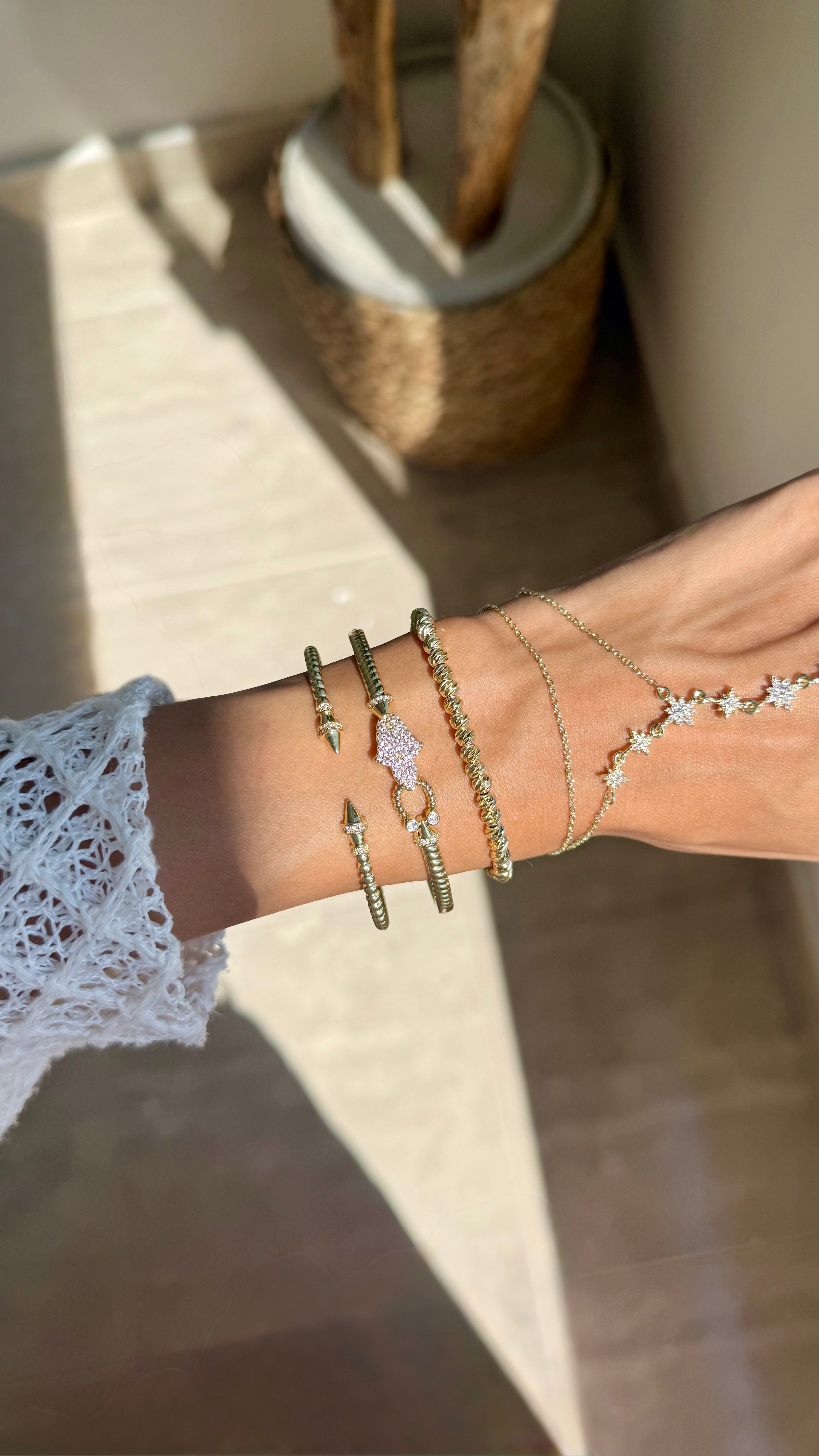 Gold bead bracelet