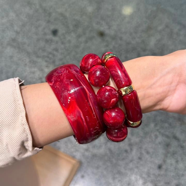 BURGUNDY BULKY BANGELS