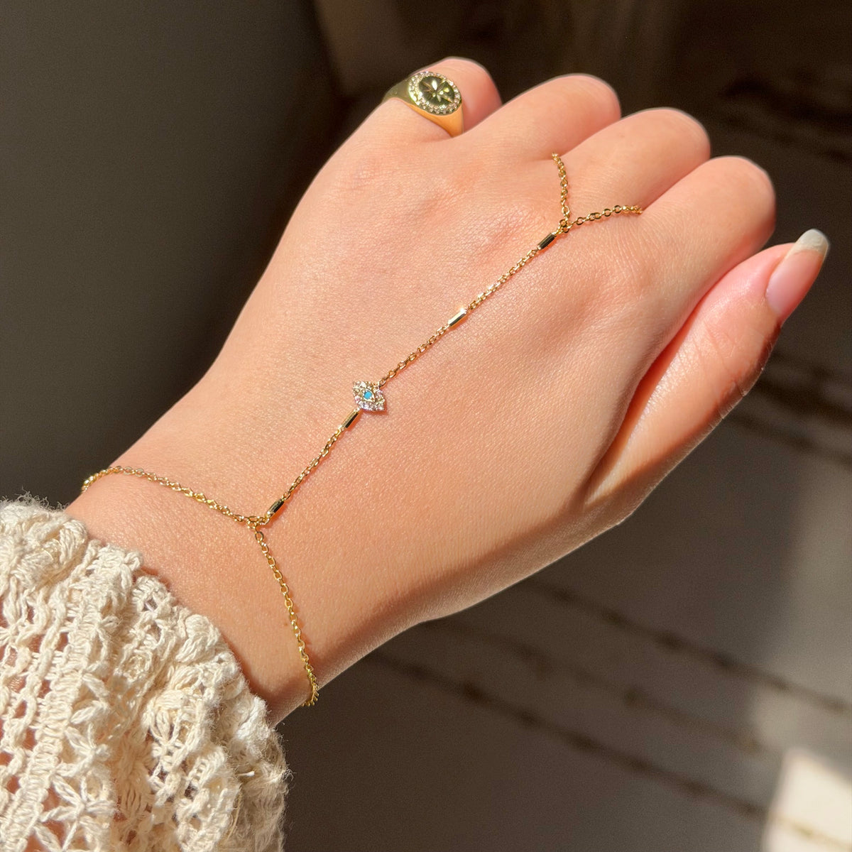 Evil eye hand chain