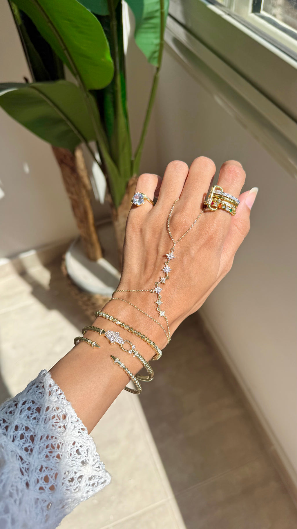Gold bead bracelet