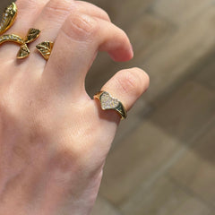 Heart Shimmer pinky ring