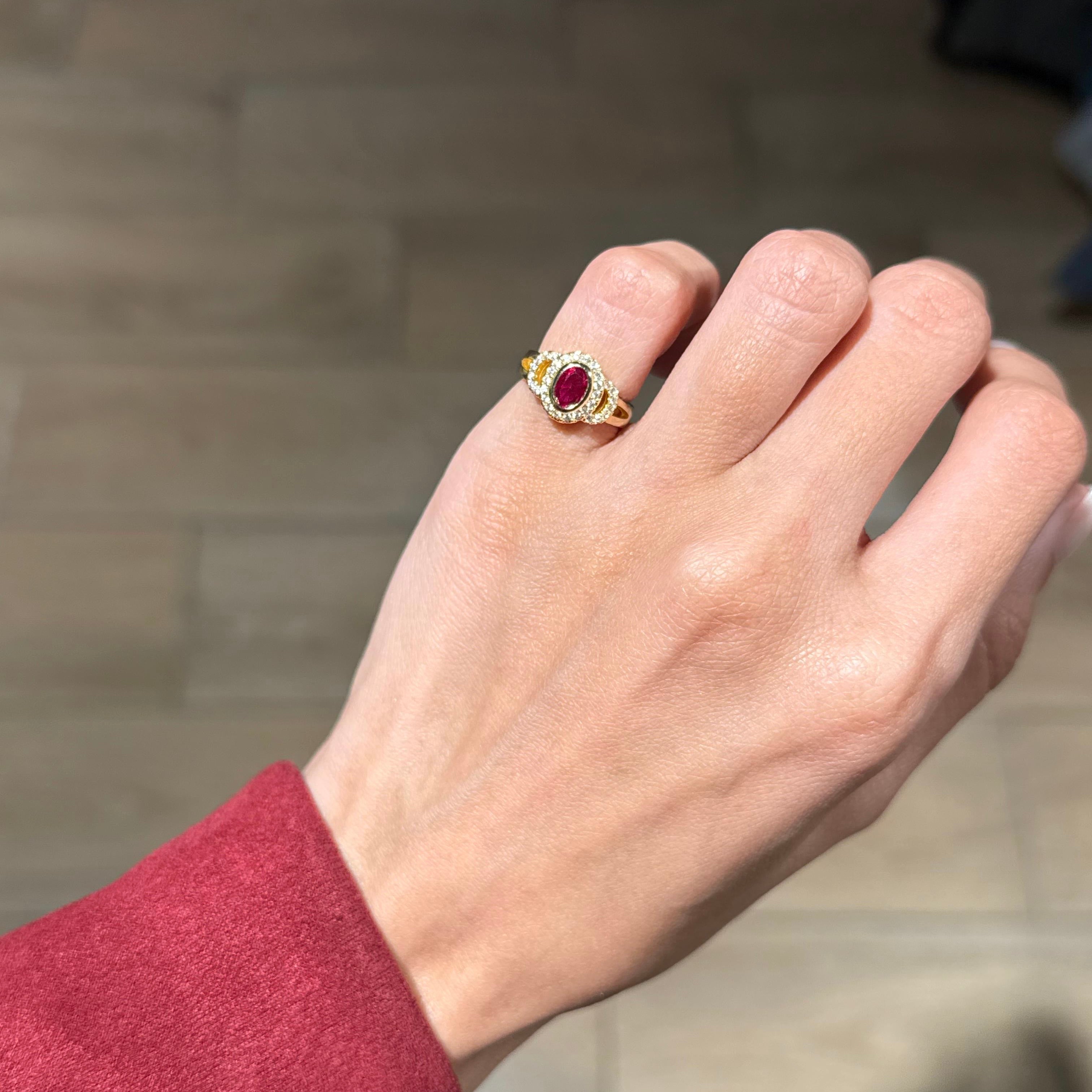 RED STONE PINKY RING