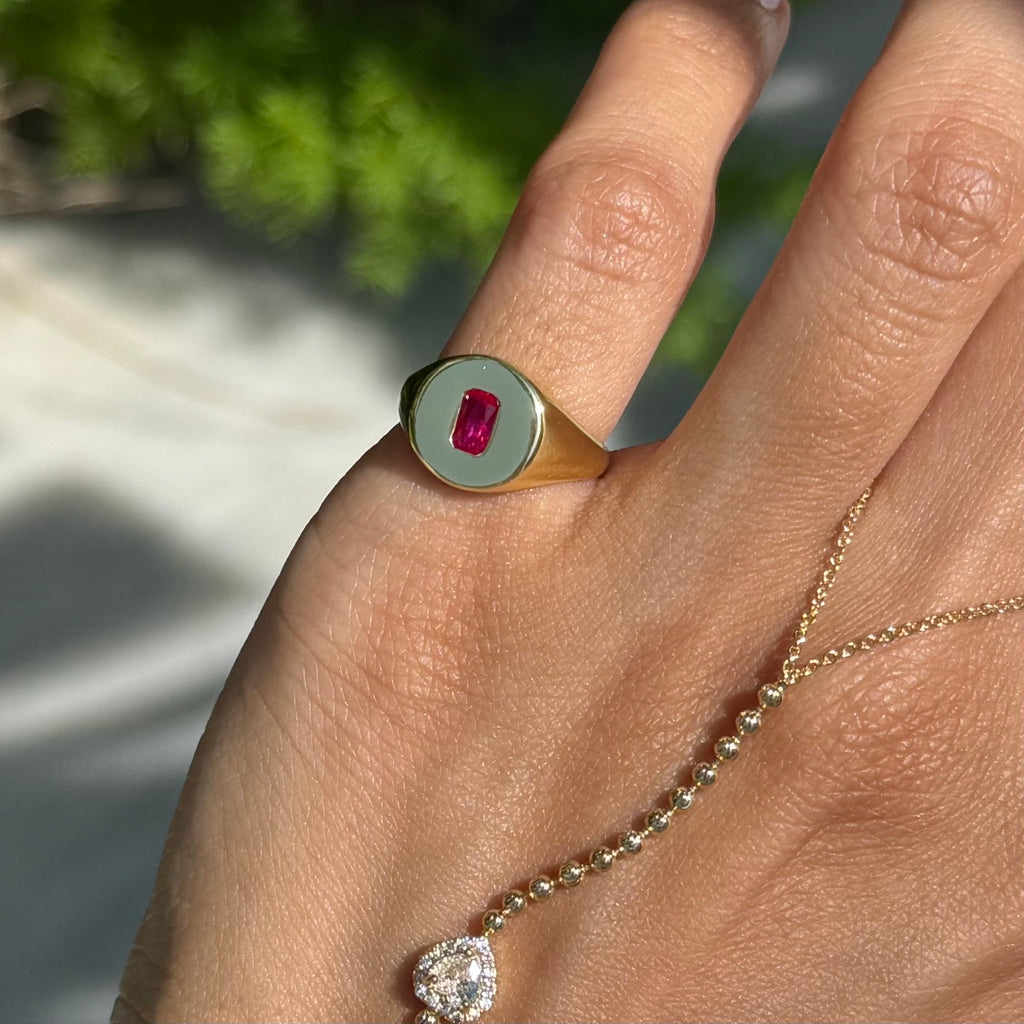 COLORFUL PINKY RING