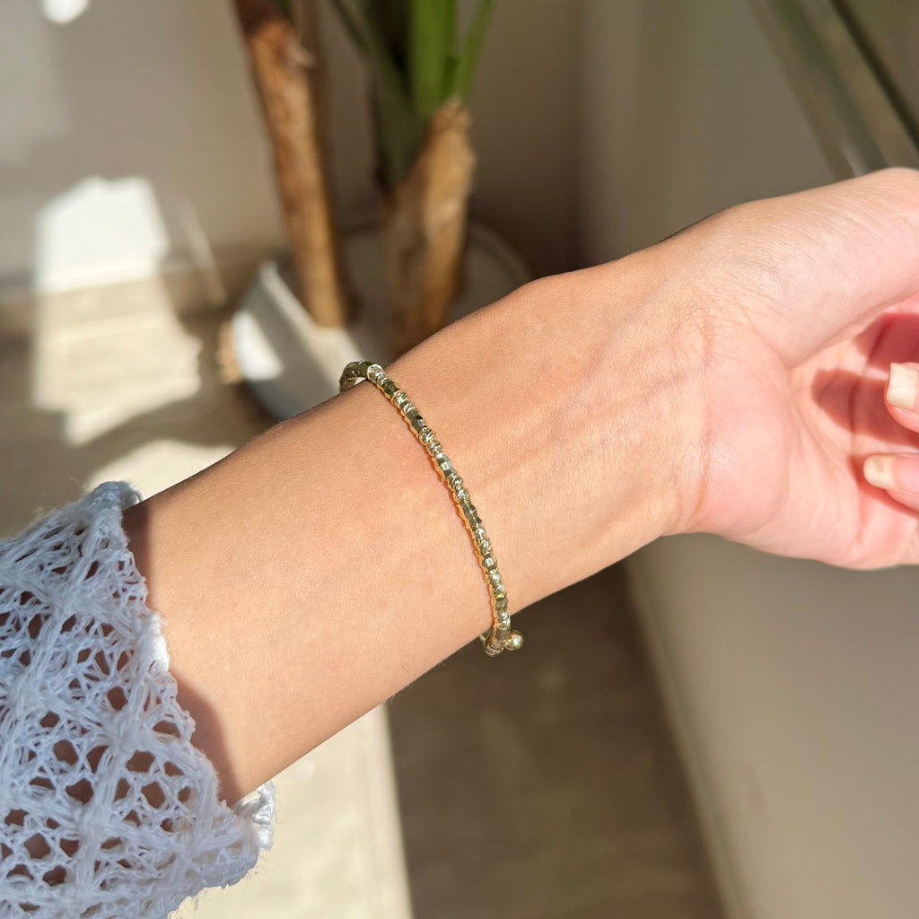 Gold bead bangle