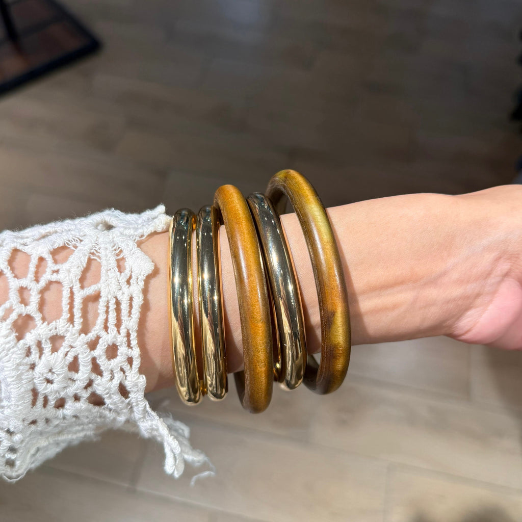 Gold & brown chunky bangles