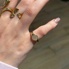 Round Sparkle pinky ring