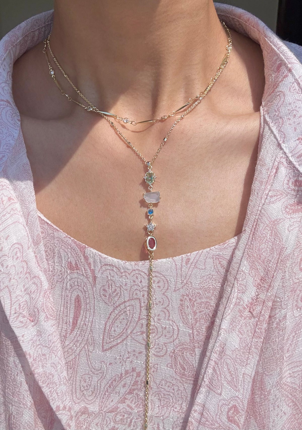Colorful drop necklace