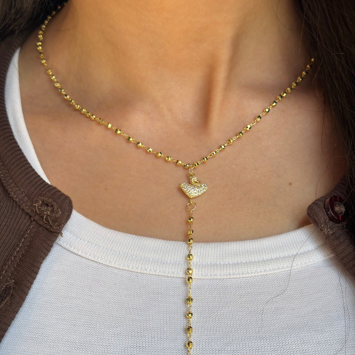 Swan Drop Necklace