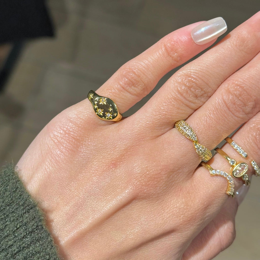 STARS PINKY RING