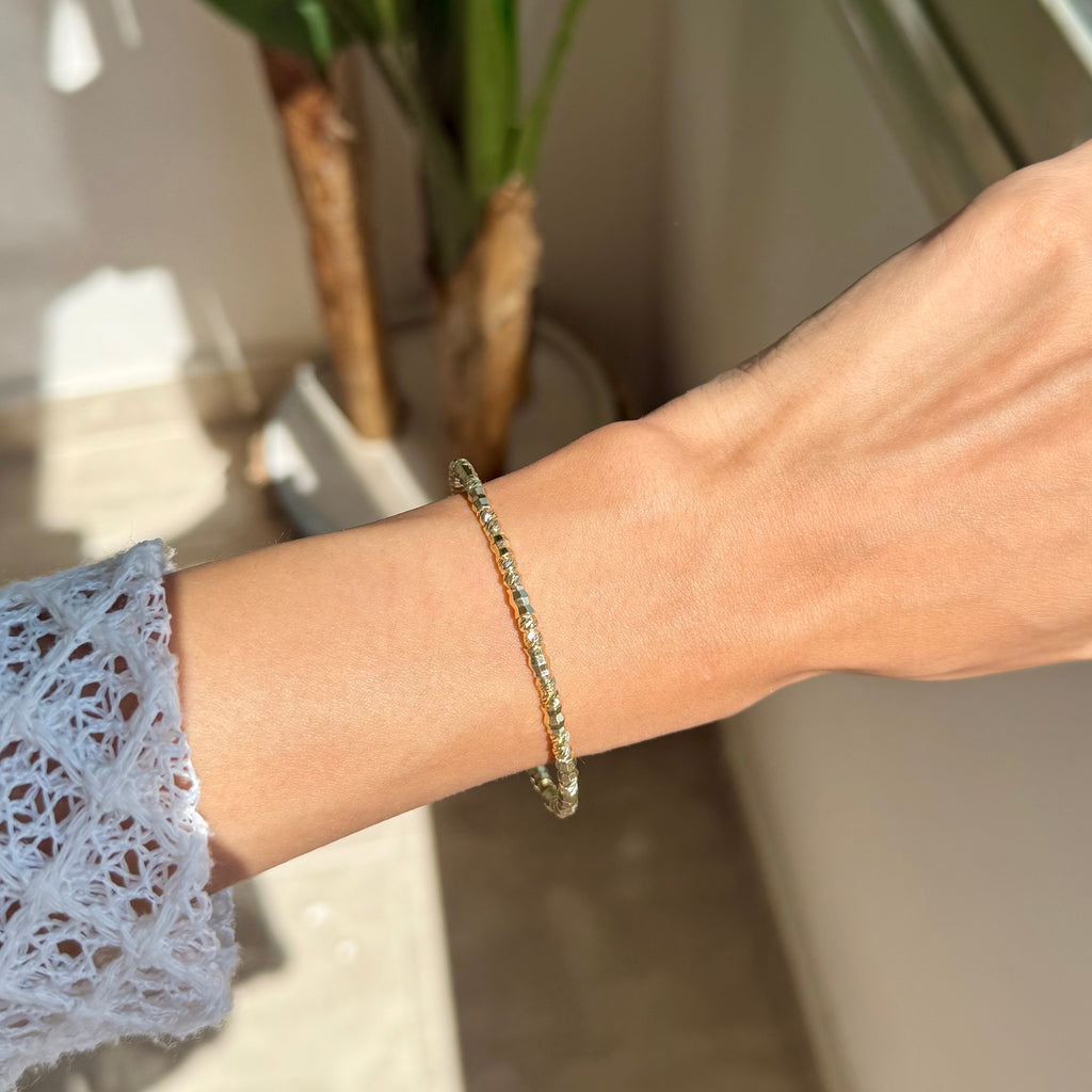 Gold bead bangle