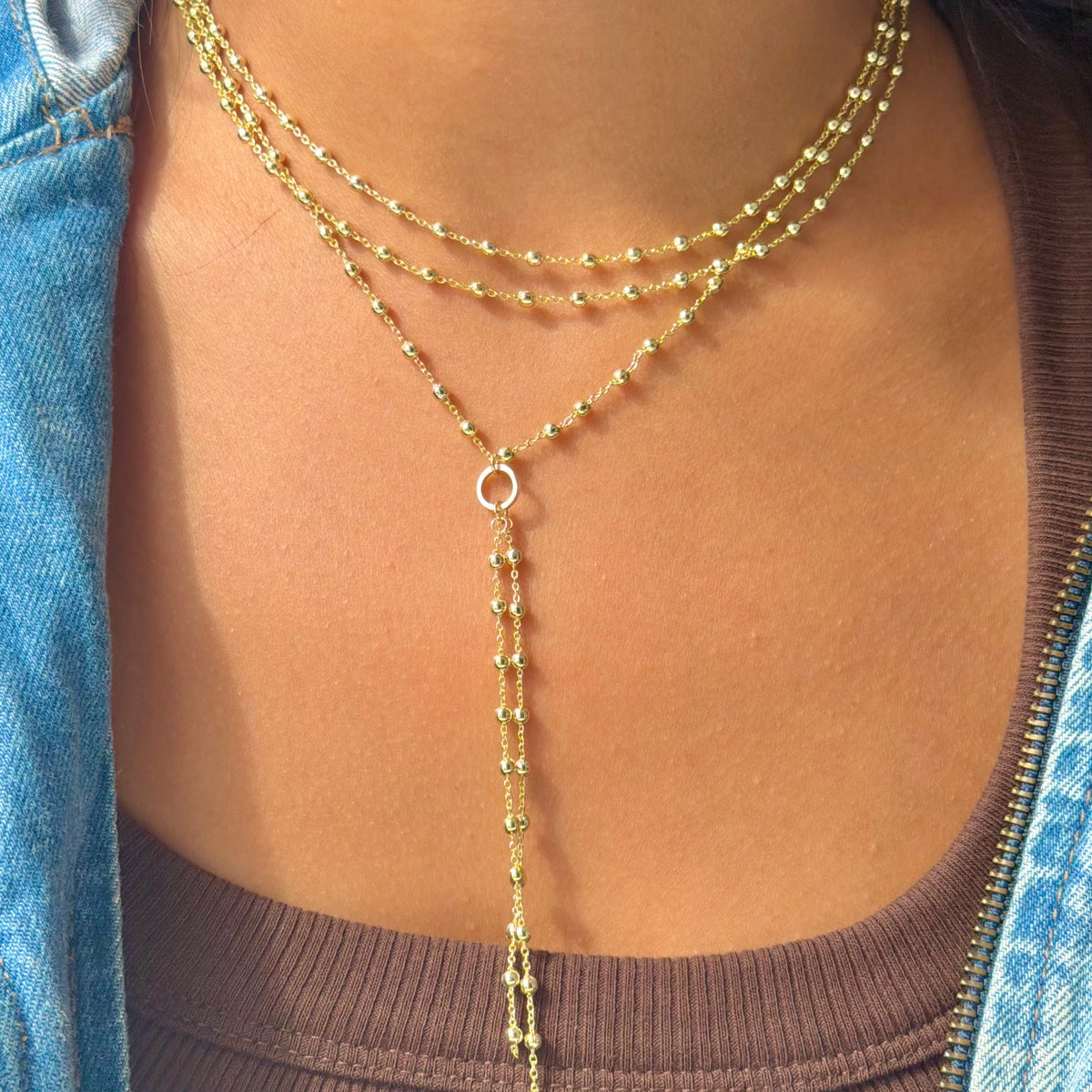 BEADED LAYERED NECKLACE