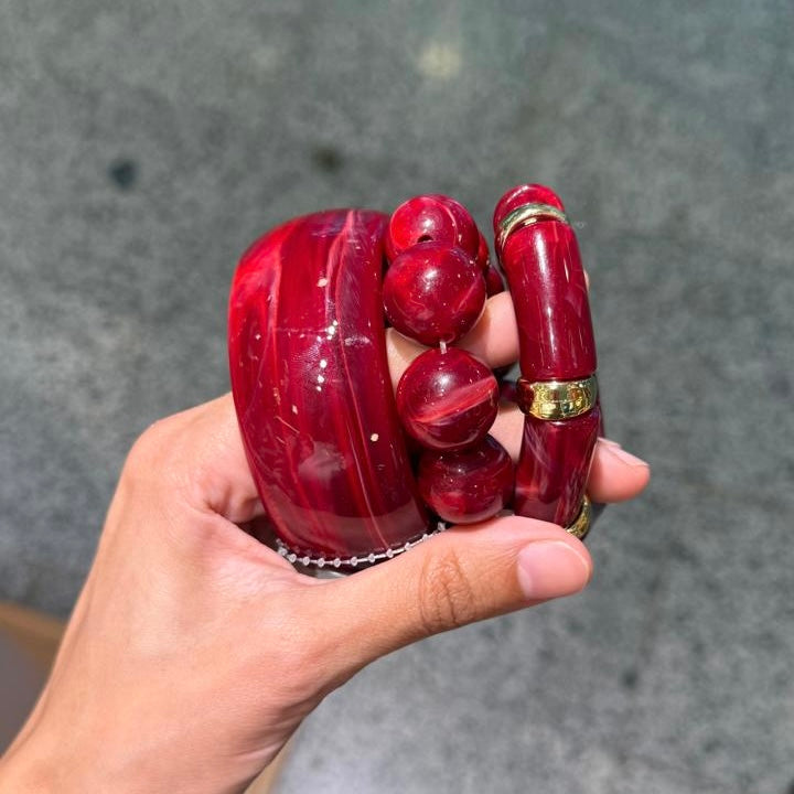 BURGUNDY BULKY BANGELS