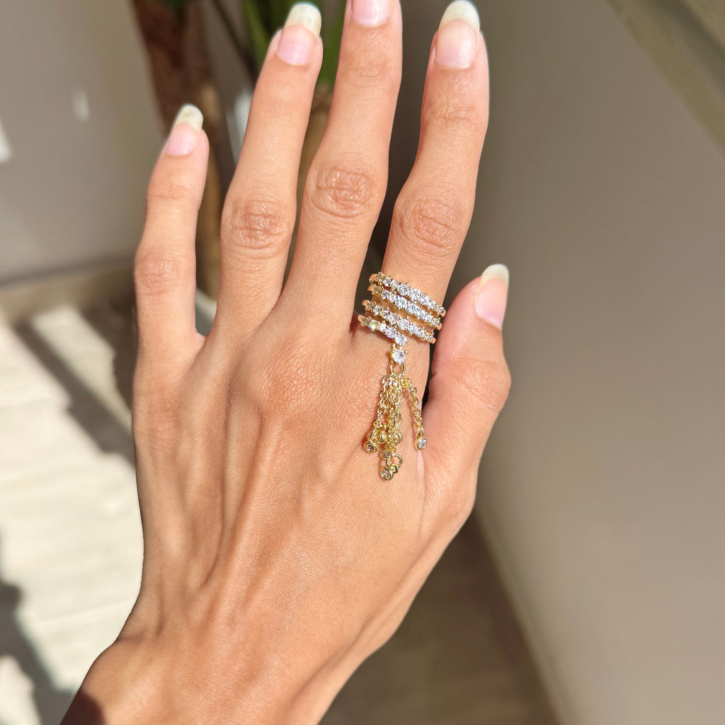Layered diamond ring