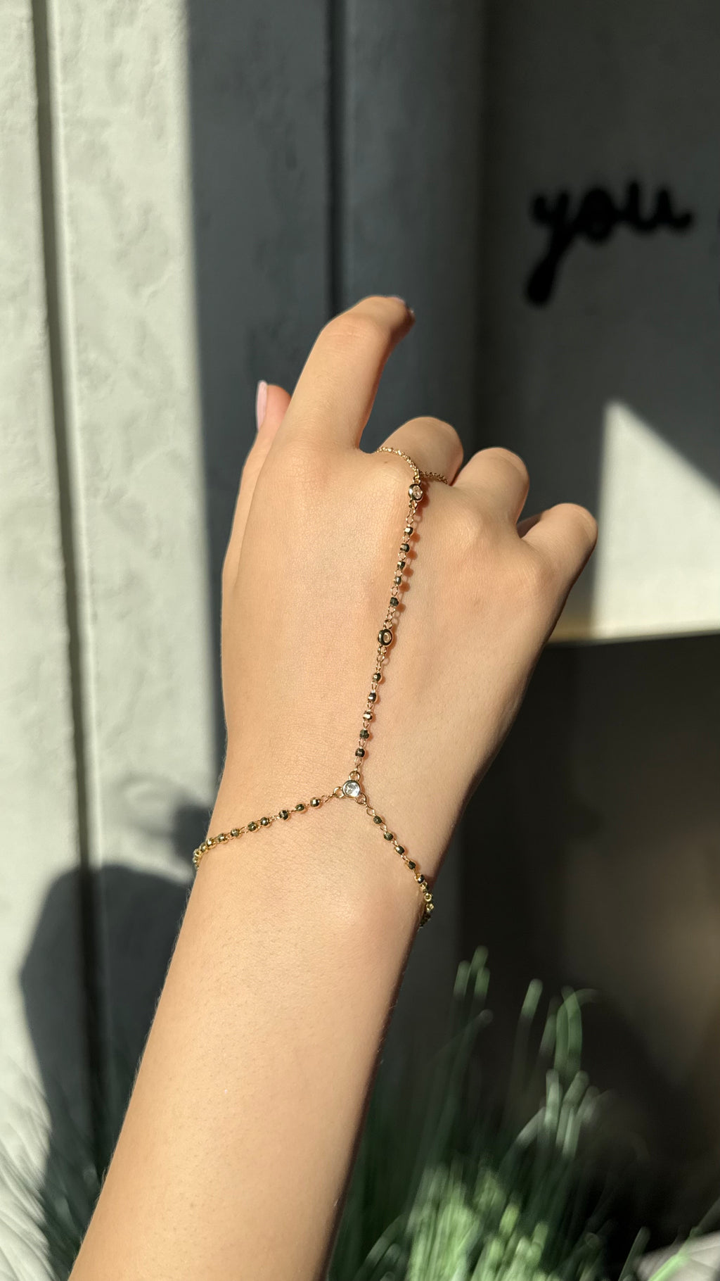 Gold hand chain