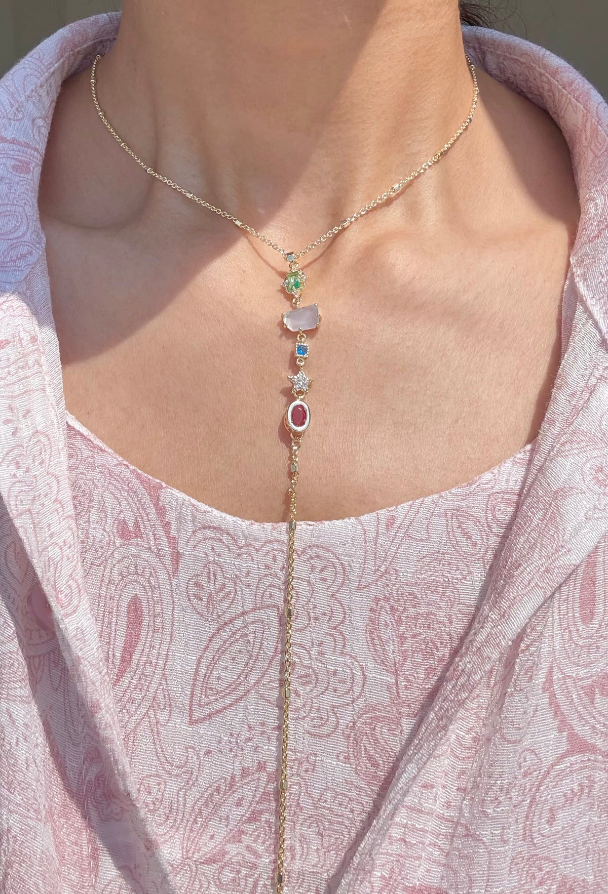 Colorful drop necklace