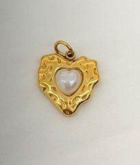 Textured heart charm