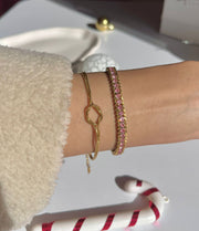Rose tennis bracelet