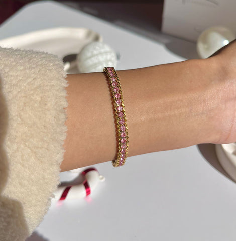 Rose tennis bracelet