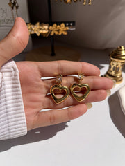 Gold heart earring