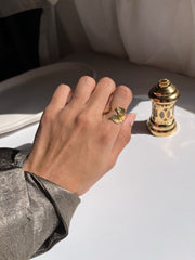 Golden leaf ring