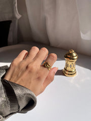 Cross heart ring