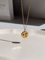 Colorful gold necklace