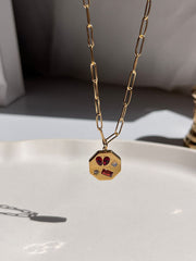 Colorful gold necklace