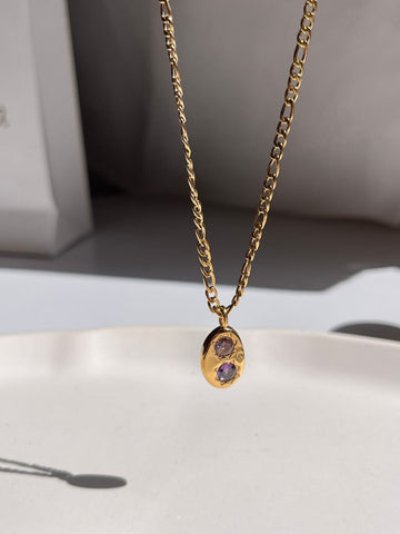 Colorful gold necklace