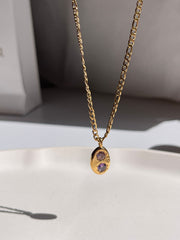 Colorful gold necklace