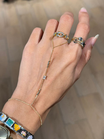Diamond rectangular hand chain