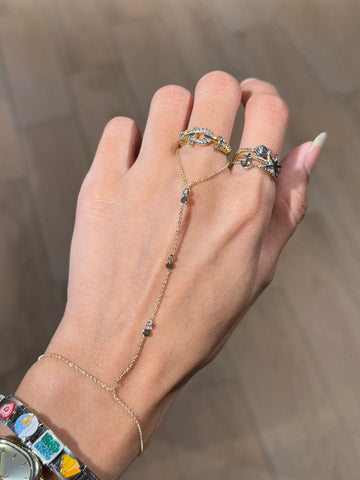 Gold dots hand chain