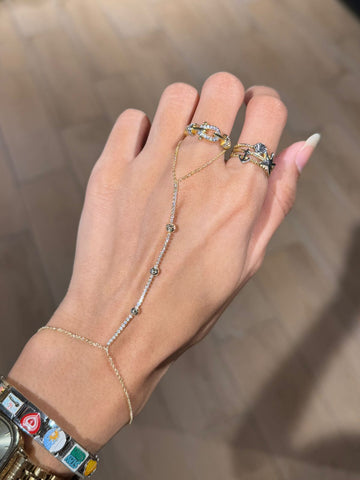 Silver lobes hand chain