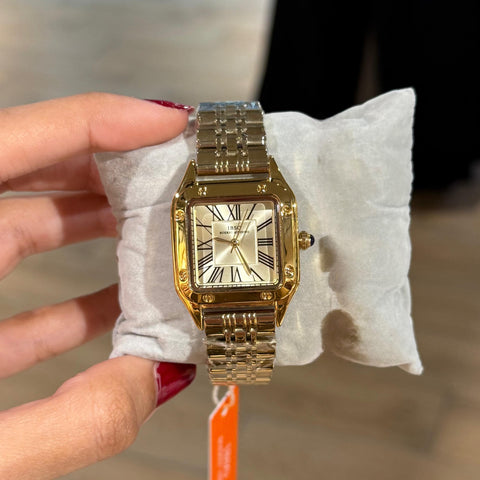 Gold square IBSO watch
