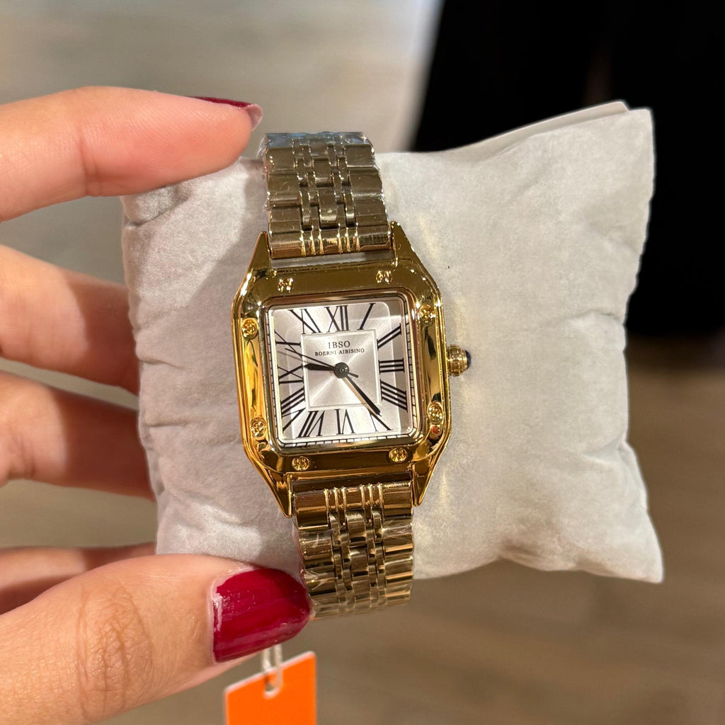 Silver square IBSO watch