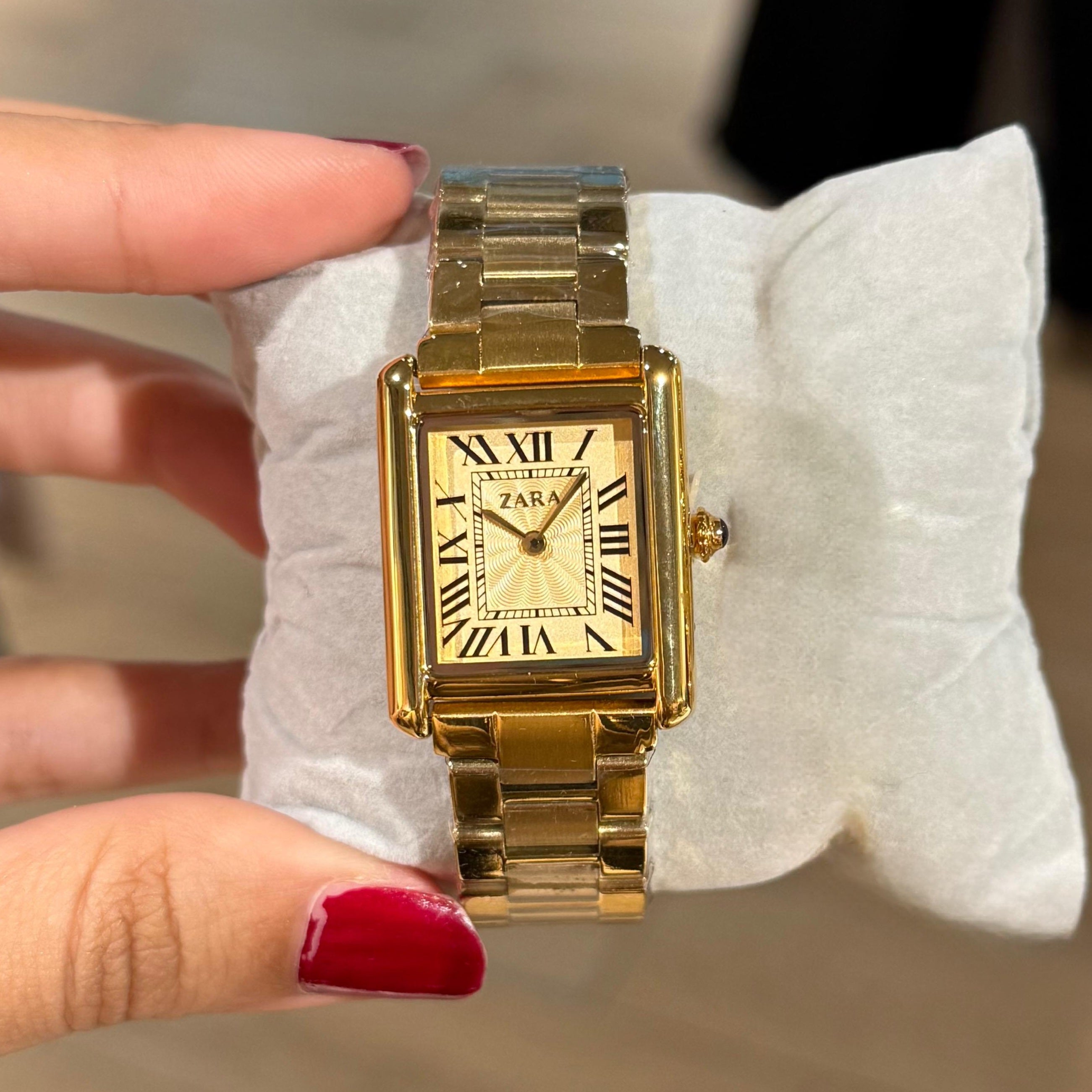 Gold square ZARA watch